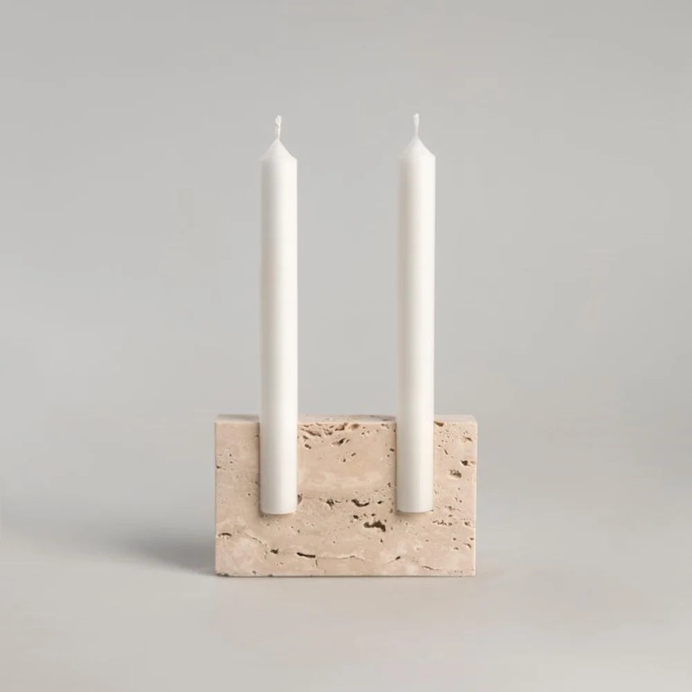 Travertine Candle Holder