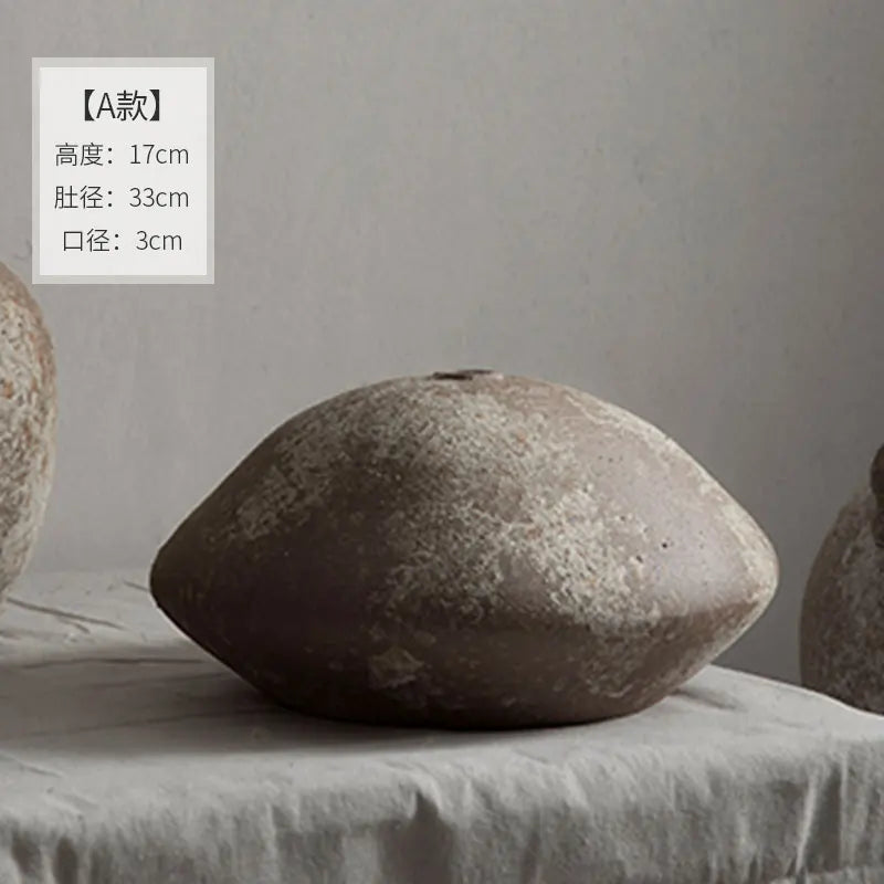 Jingdezhen vintage ceramic vase, wabi-sabi style, handmade stoneware pots, pottery pots, large flower pots,