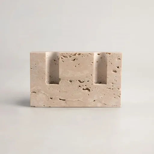 Travertine Candle Holder