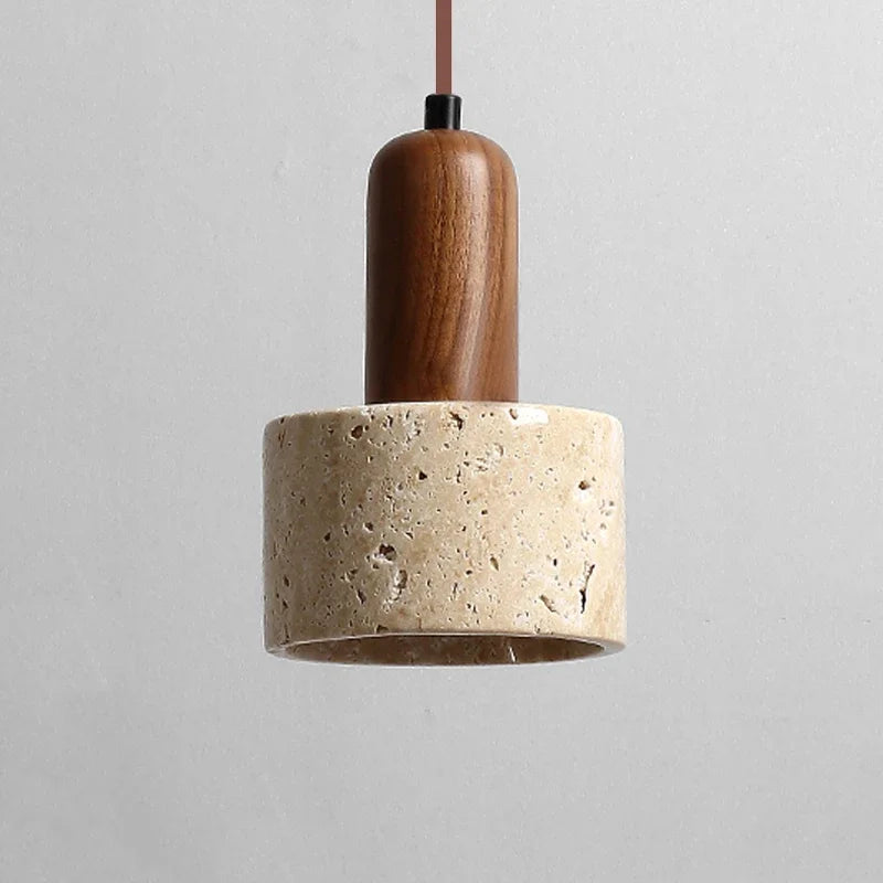 Wabi Sabi Travertine LED Droplight Over Dining Desk Kitchen Island  Limestone Marble Restaurant Decor Suspension Lamp Lustre