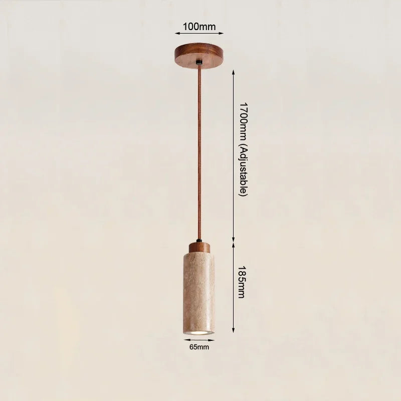 Japanese Wabi Sabi Yellow Marble Chandelier Creative Restaurant Dining Desk Bar Bedroom Pendant Lamp Homestay Art Decor Lighting