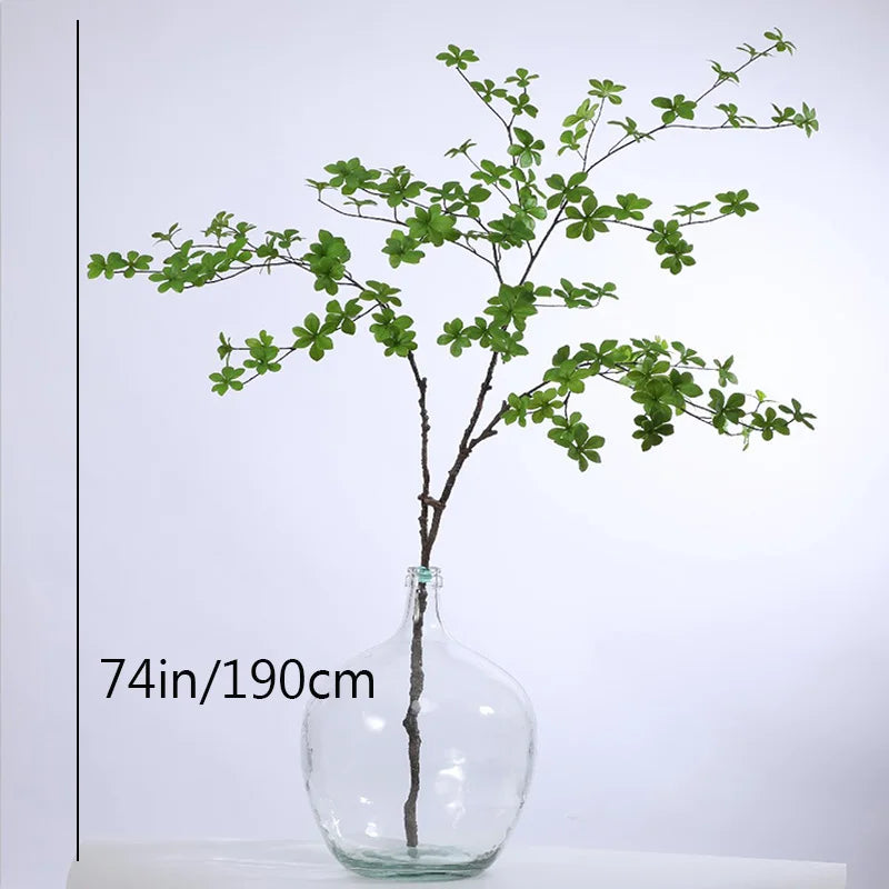 Large Artificial Green Plants Fake Shrub Deciduous Leaves Branch Japan Enkianthus Perulatus Plastic Monstera Leaf for Home Decor