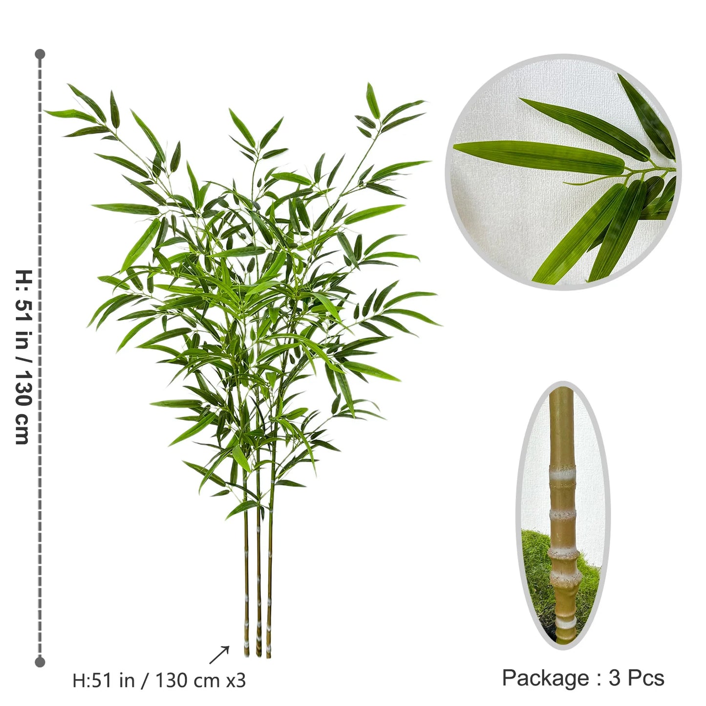 130-210CM Artificial Green Bamboo Branch Fake plant realistic faux plant for Wedding Home Hotel Office Party Decoration ornament