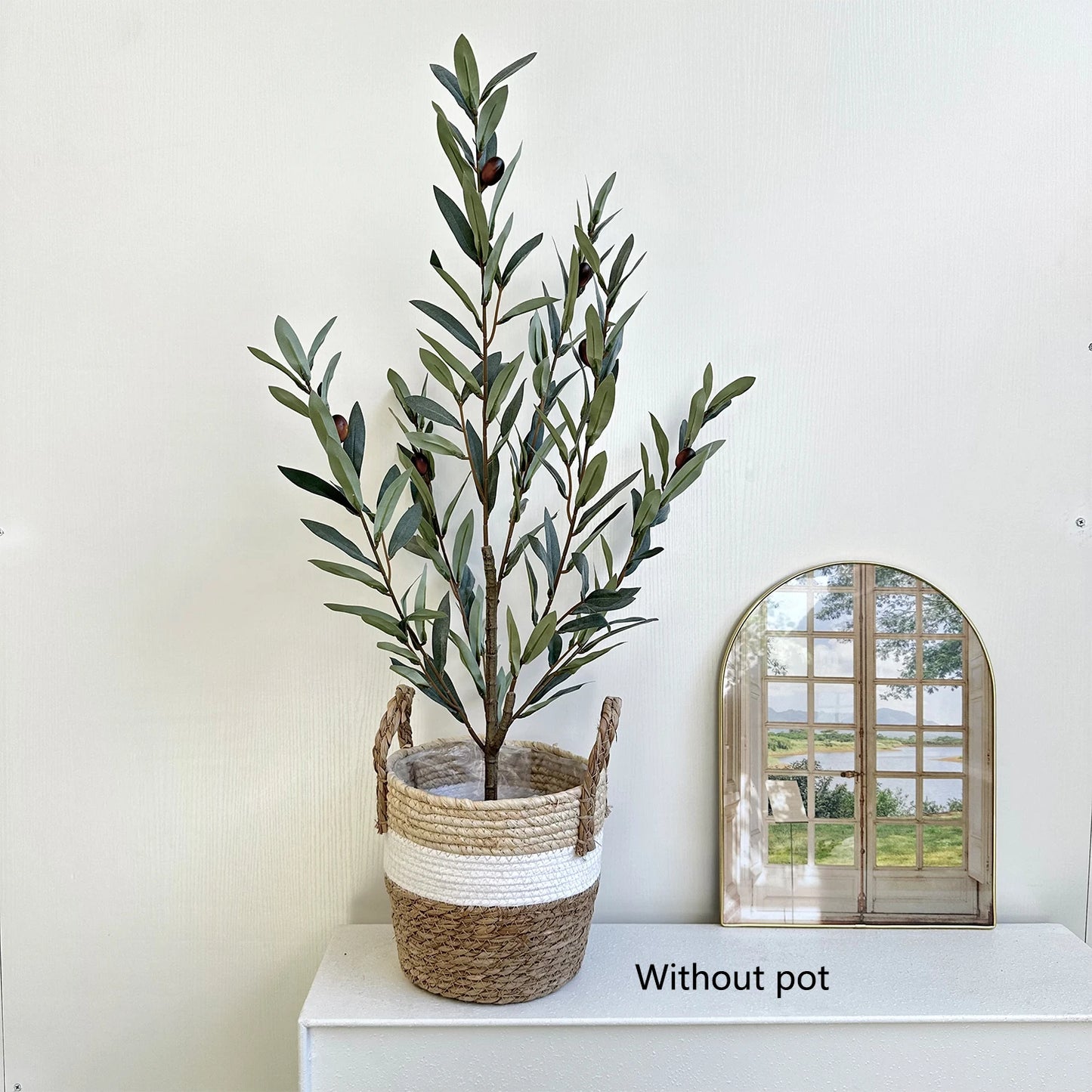 80-195CM New artificial Plant Olive tree High Branch Fake plant silk leaves indoor faux plant for Home garden wedding Room Decor