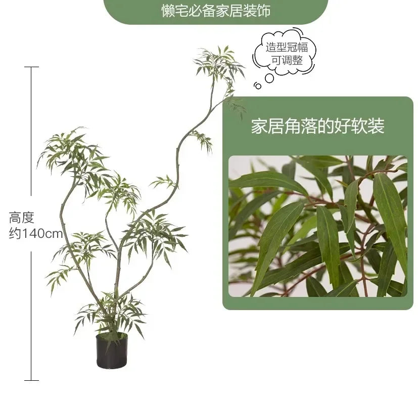 Simulated green plant indoor fake tree floor-to-ceiling potted wabi-sabi advanced decorative ornament