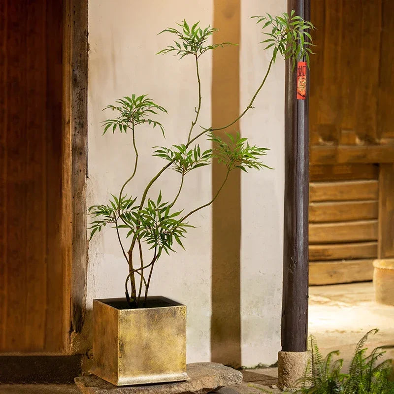 Simulated green plant indoor fake tree floor-to-ceiling potted wabi-sabi advanced decorative ornament