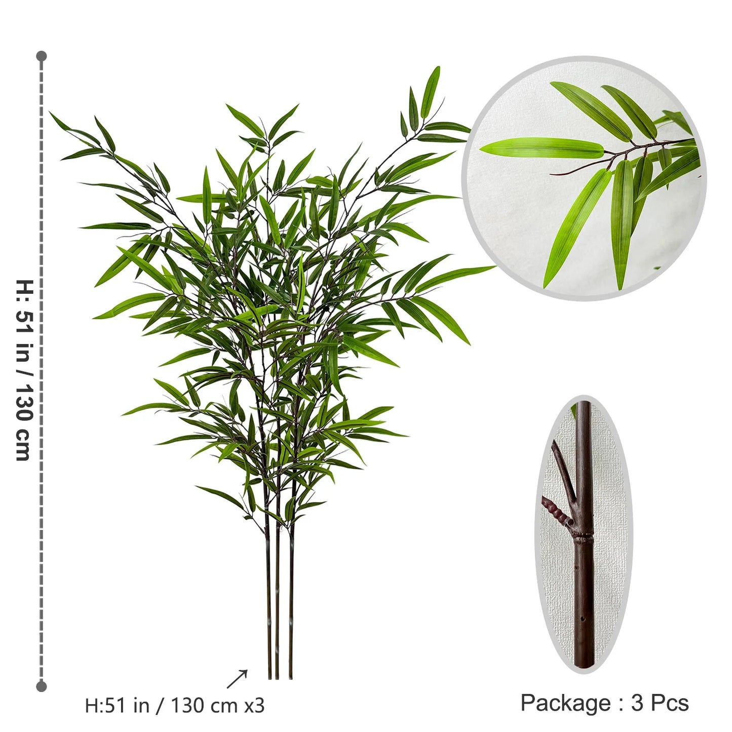 130-210CM Artificial Green Bamboo Branch Fake plant realistic faux plant for Wedding Home Hotel Office Party Decoration ornament