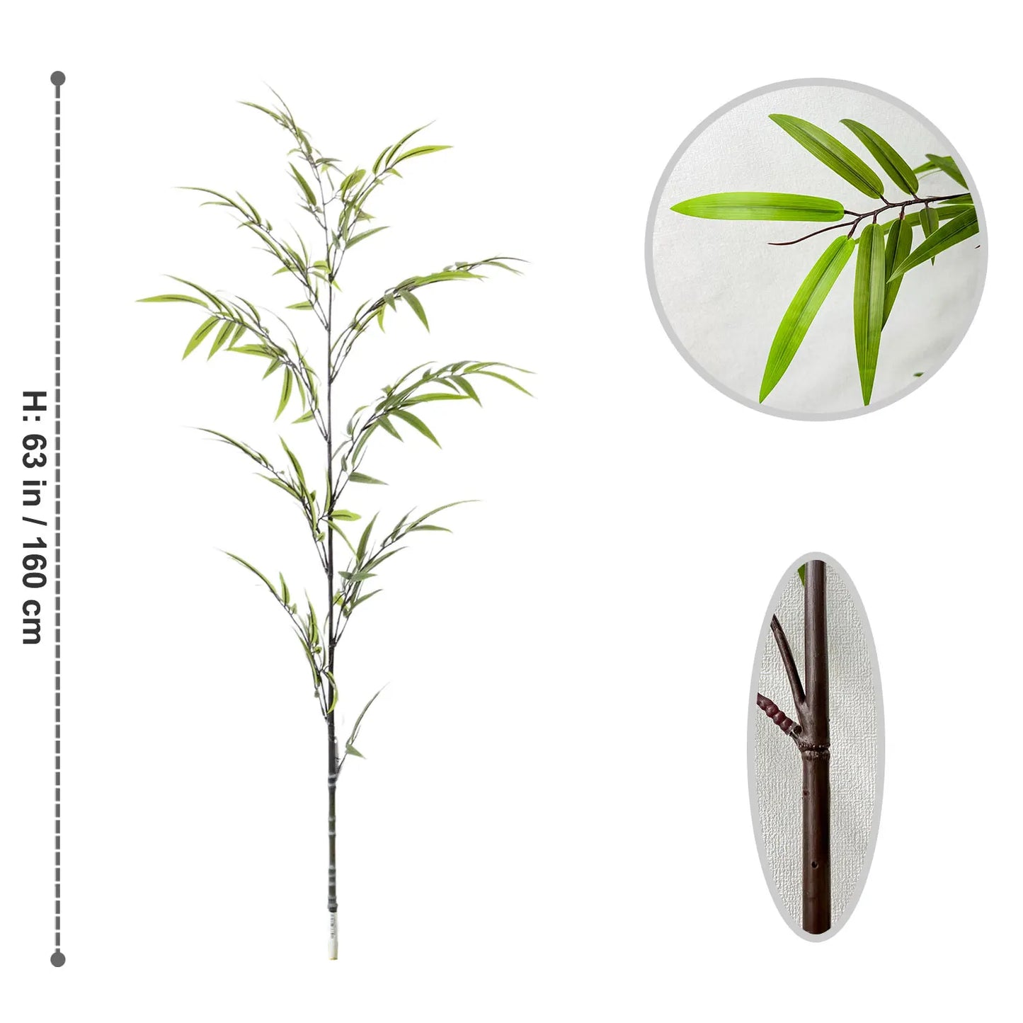130-210CM Artificial Green Bamboo Branch Fake plant realistic faux plant for Wedding Home Hotel Office Party Decoration ornament
