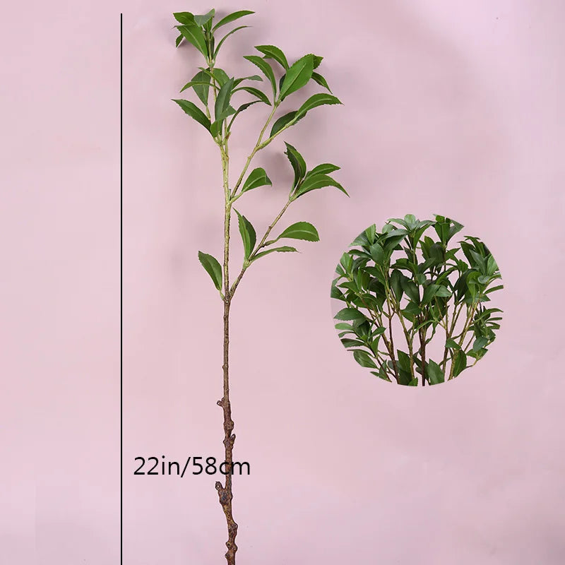 Large Artificial Green Plants Fake Shrub Deciduous Leaves Branch Japan Enkianthus Perulatus Plastic Monstera Leaf for Home Decor