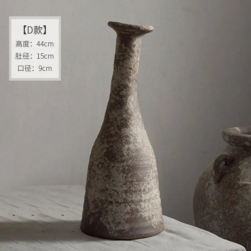 Jingdezhen vintage ceramic vase, wabi-sabi style, handmade stoneware pots, pottery pots, large flower pots,