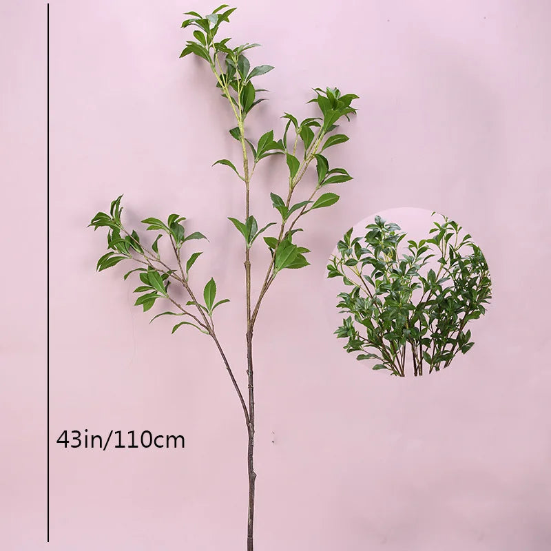 Large Artificial Green Plants Fake Shrub Deciduous Leaves Branch Japan Enkianthus Perulatus Plastic Monstera Leaf for Home Decor