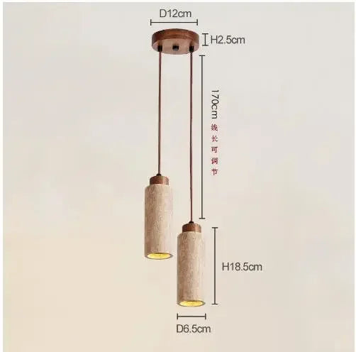 Japanese Wabi Sabi Yellow Marble Chandelier Creative Restaurant Dining Desk Bar Bedroom Pendant Lamp Homestay Art Decor Lighting