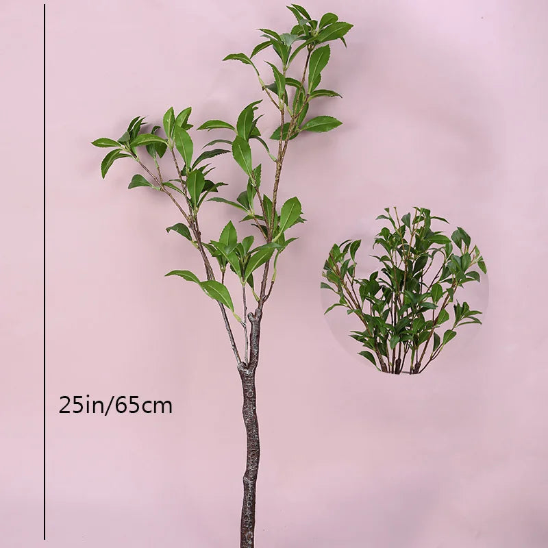 Large Artificial Green Plants Fake Shrub Deciduous Leaves Branch Japan Enkianthus Perulatus Plastic Monstera Leaf for Home Decor